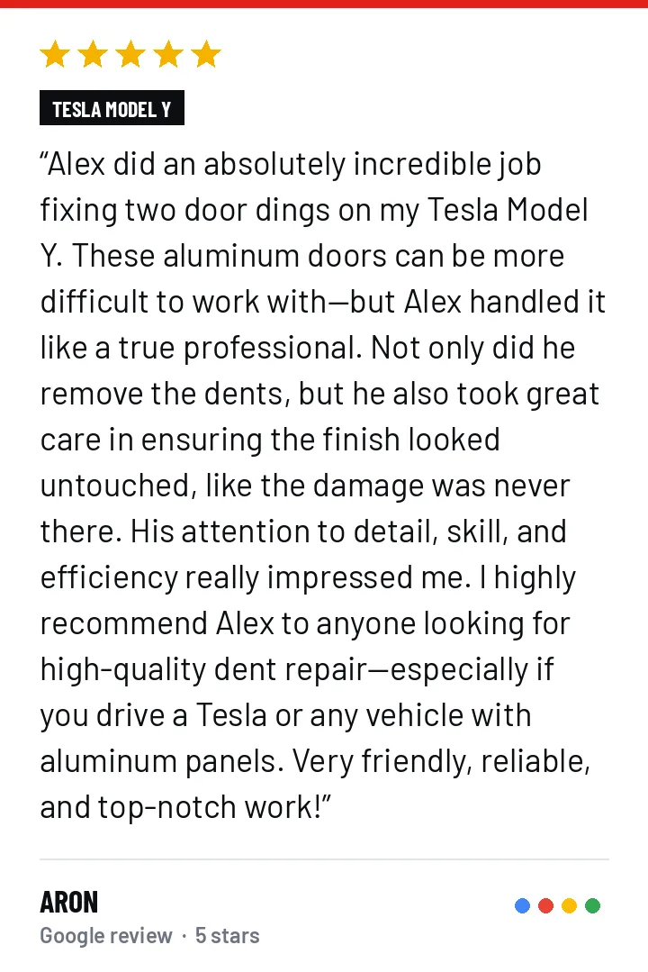 5-star Google review from aron