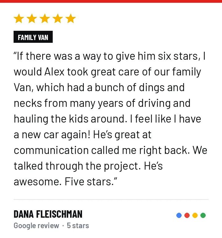 5-star Google review from Dana Fleischman
