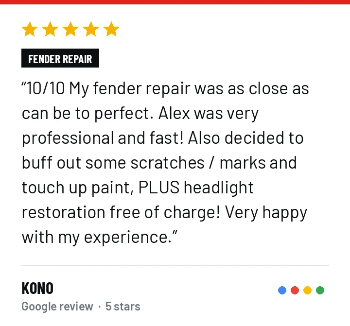5-star Google review from k0no