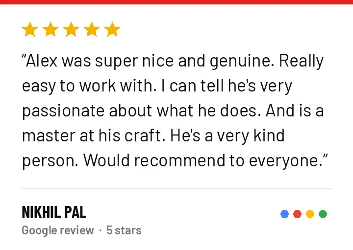 5-star Google review from Nikhil Pal